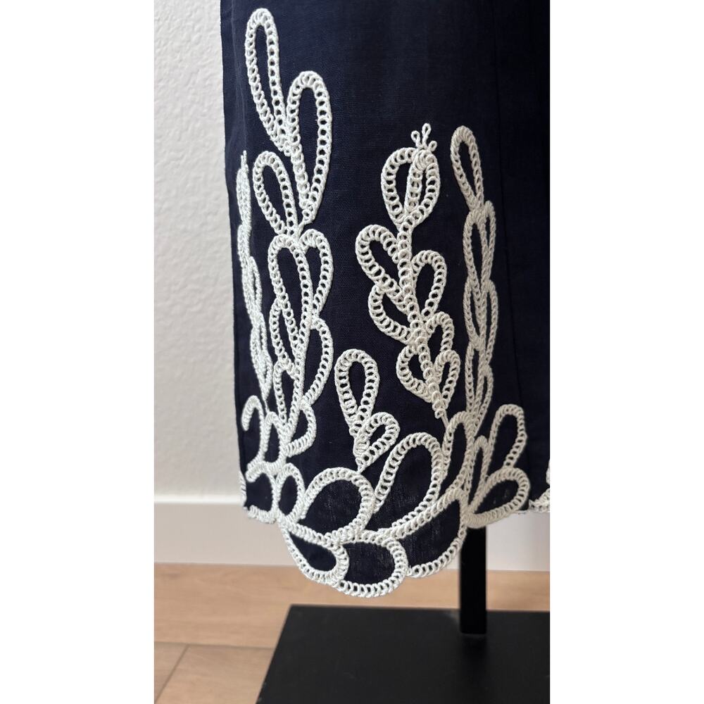 Christian Lacroix - NWT XS Women's Navy Linen blend embroidered 2 piece set - Picture 3 of 11